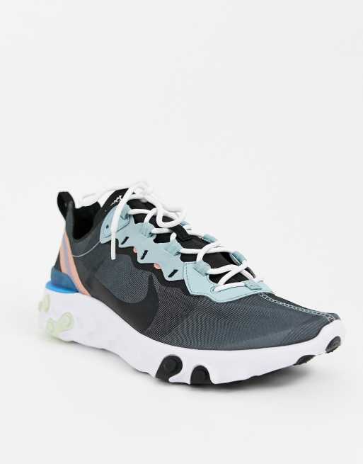 Nike React Element 55 trainers in blue | ASOS