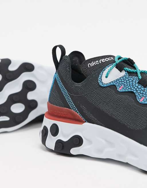 Nike React Element 55 Trainers In Grey Blue Asos