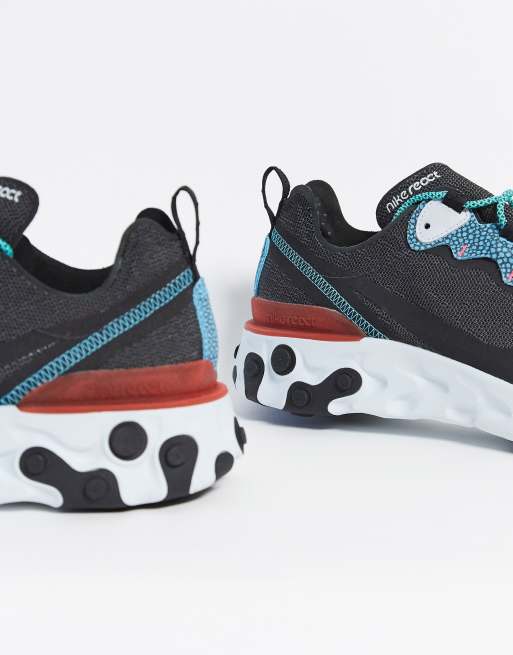 Nike react element on sale 55 grey blue