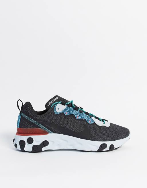 Nike React Element 55 Trainers In Grey Blue Asos