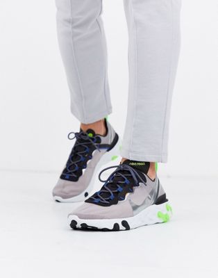 Nike React Element 55 trainers in grey 