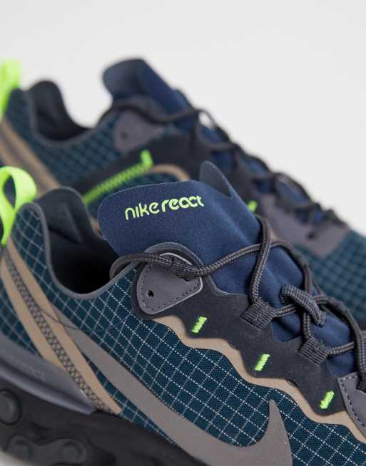 Nike React Element 55 trainers in navy