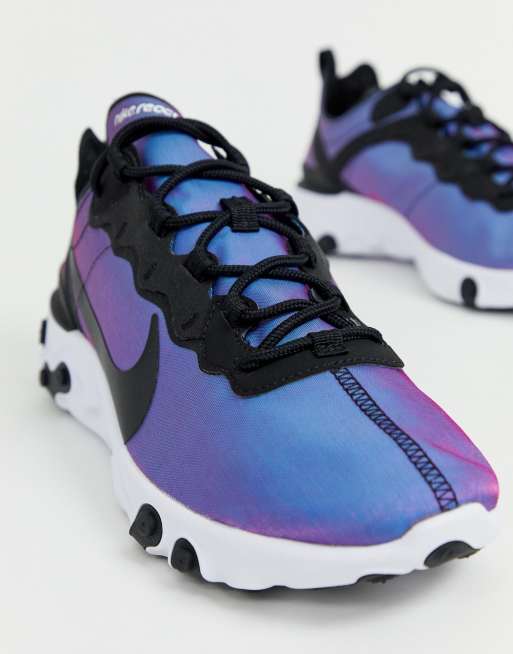 Nike React Element 55 Trainers In Purple Asos