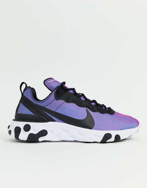 Nike React Element 55 Trainers In Purple Asos