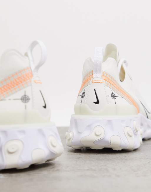 Nike React Element 55 Trainers In Sail Asos