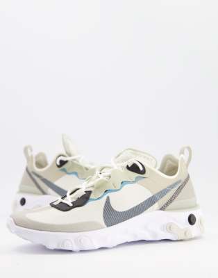 Nike React Element 55 trainers in stone cerulean