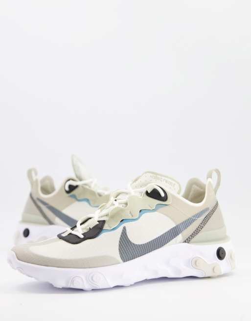 Nike React Element 55 Trainers In Stone Cerulean Nasscorp