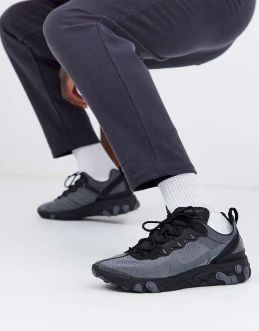 Nike element react triple on sale black