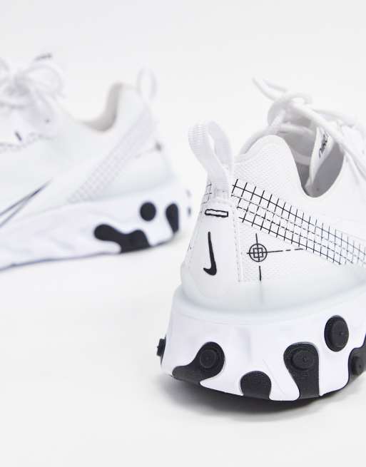 Nike React Element 55 Trainers In White Asos