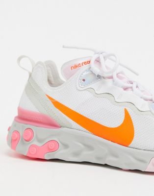 Nike React Element 55 White Pink And 