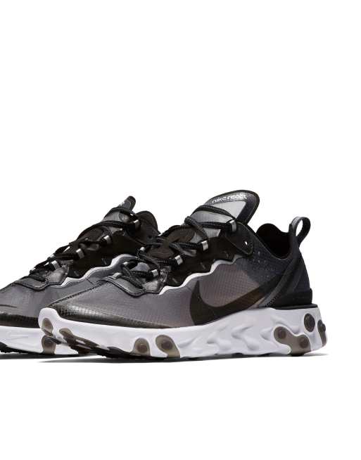 Black and white nike react hot sale element 87