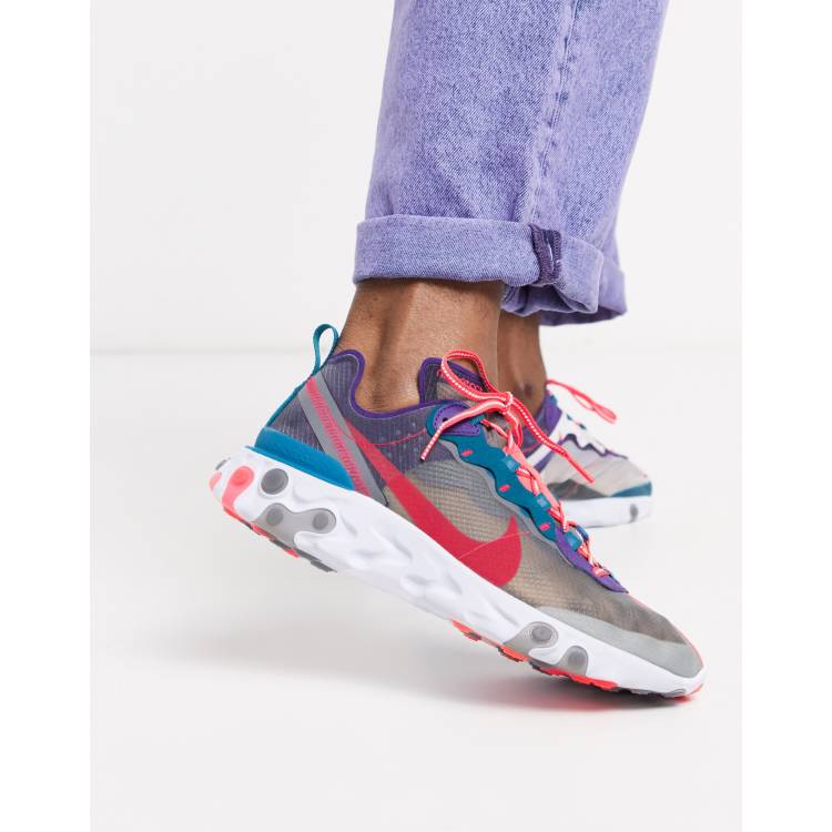 Nike react element hot sale 87 red and white