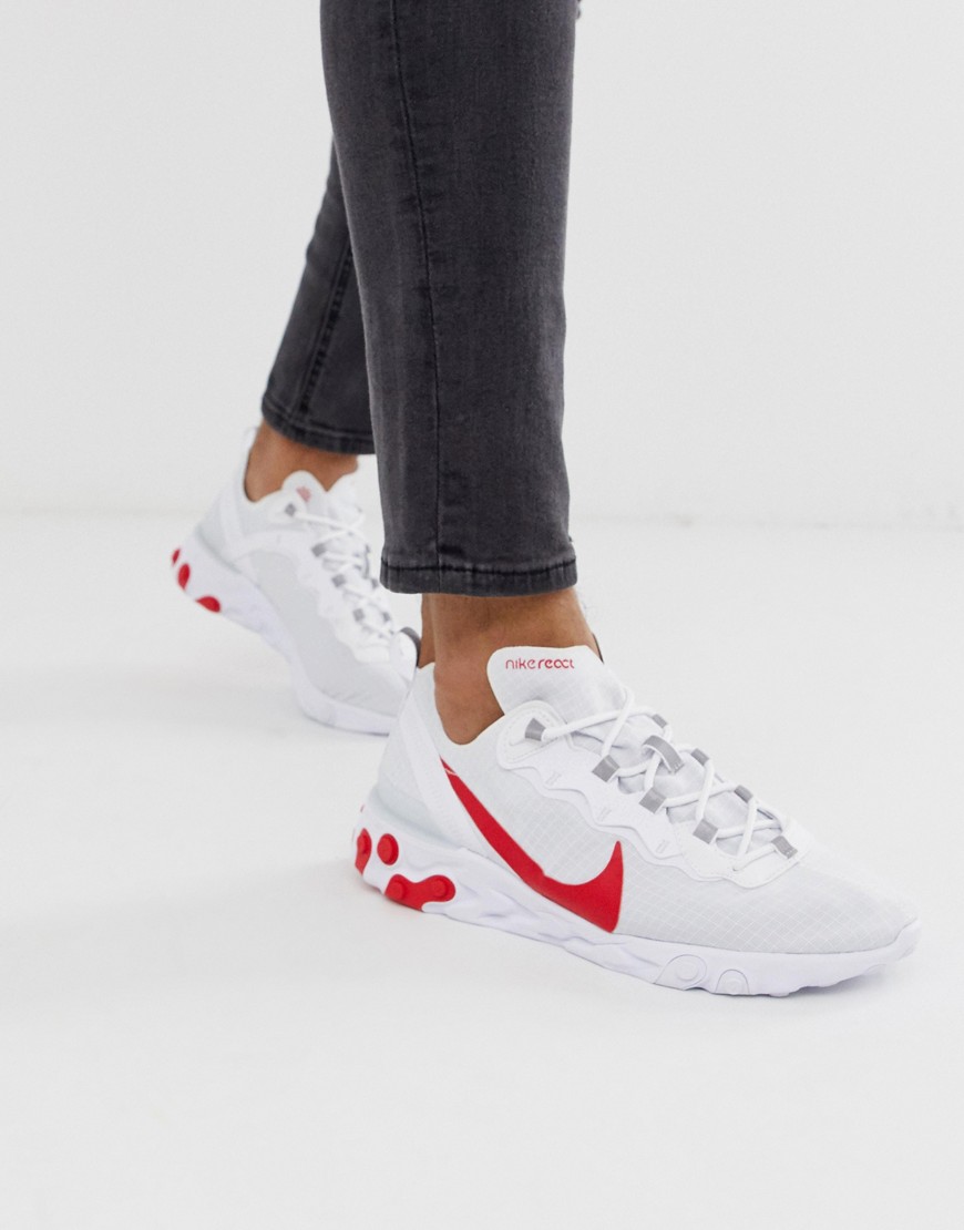 Nike react element element 55 trainers in white
