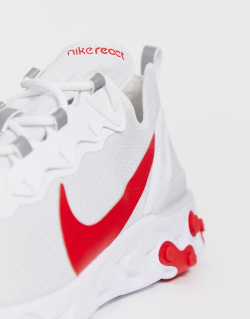 Nike react element 55 blanche rouge hot sale