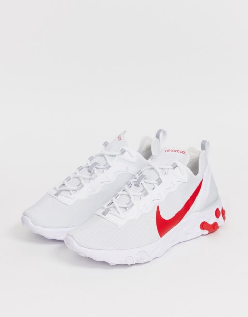 Nike react element element 55 trainers in white ASOS