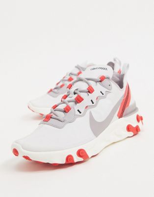 Nike React Element silver and Red 
