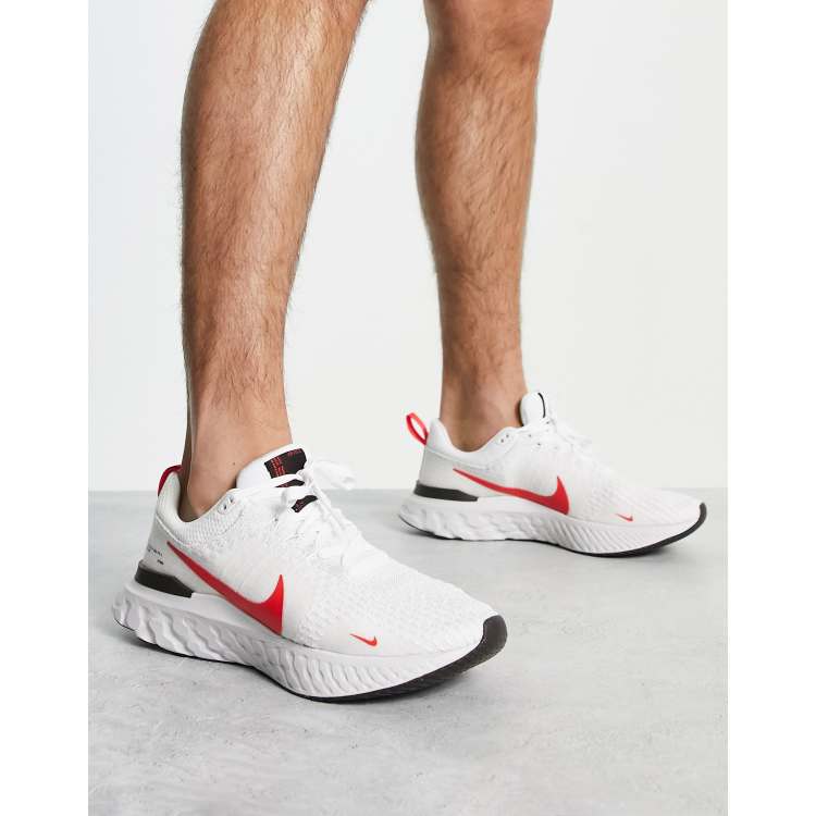 Nike react white hot sale and red