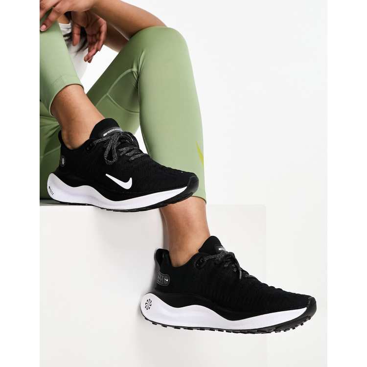 Nike React Infinity Run Flyknit 4 sneakers in black & white | ASOS