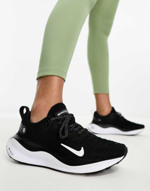 Nike React Infinity Run Flyknit 4 sneakers in black & white