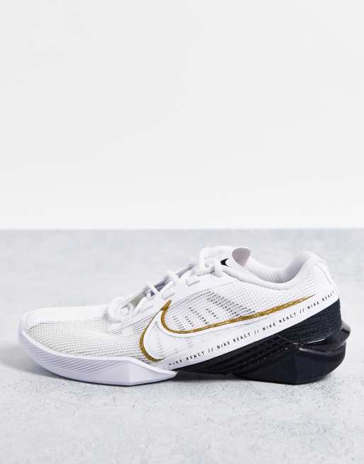 Nike react white gold best sale