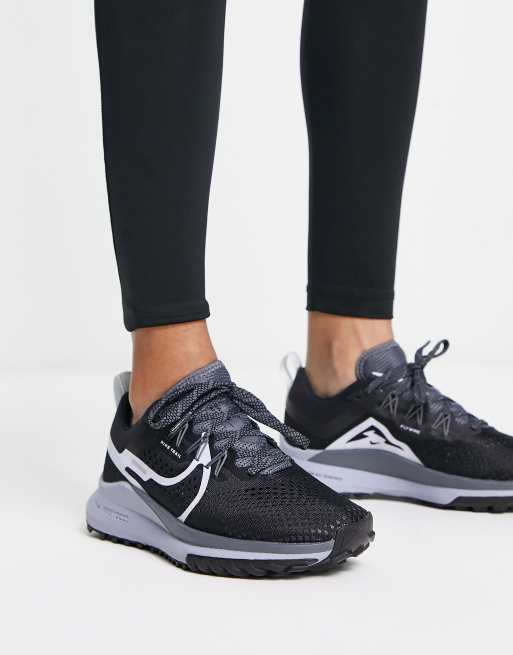 Nike React Pegasus Trail 4 sneakers in black gray