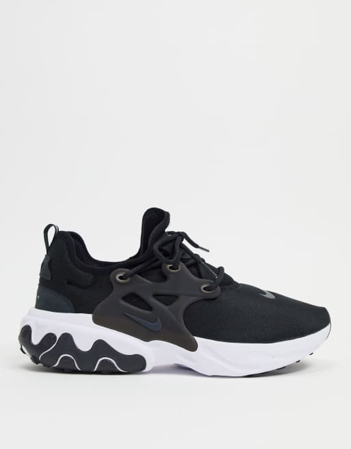 nike react presto black white