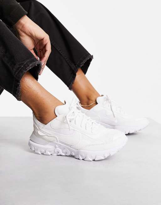 Nike – React Revision – Biało-jasnozielone buty sportowe