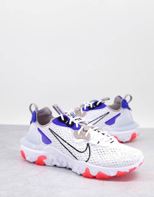 Nike react blanche store et bleu