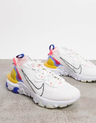 Nike React Vision Baskets Blanc jaune et rose