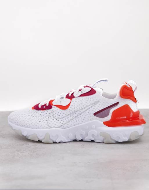 Nike - React Vision - Baskets - Blanc pur/orange équipe | ASOS