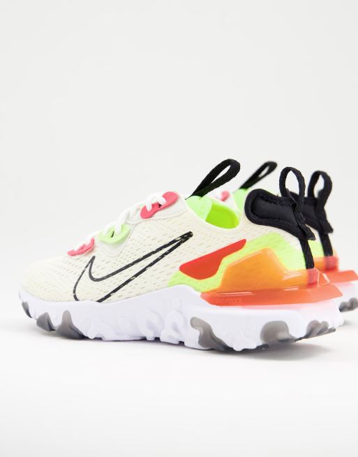 Nike react blanche orange best sale