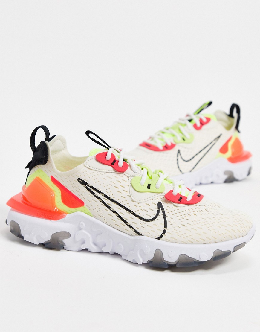Nike React Vision in cream pink and green-Multi