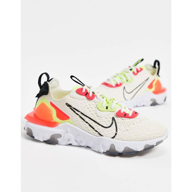 Nike React Vision in cream pink and green ASOS