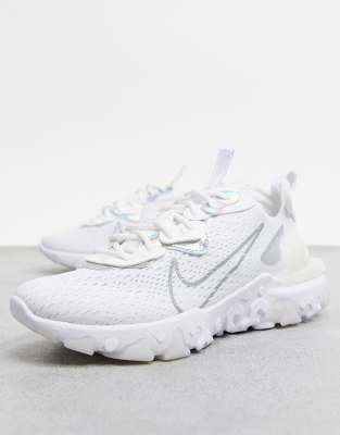 nike react vision white and silver