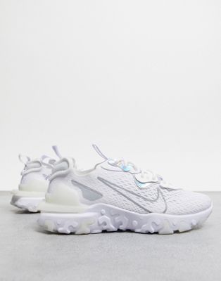 nike react vision white and silver