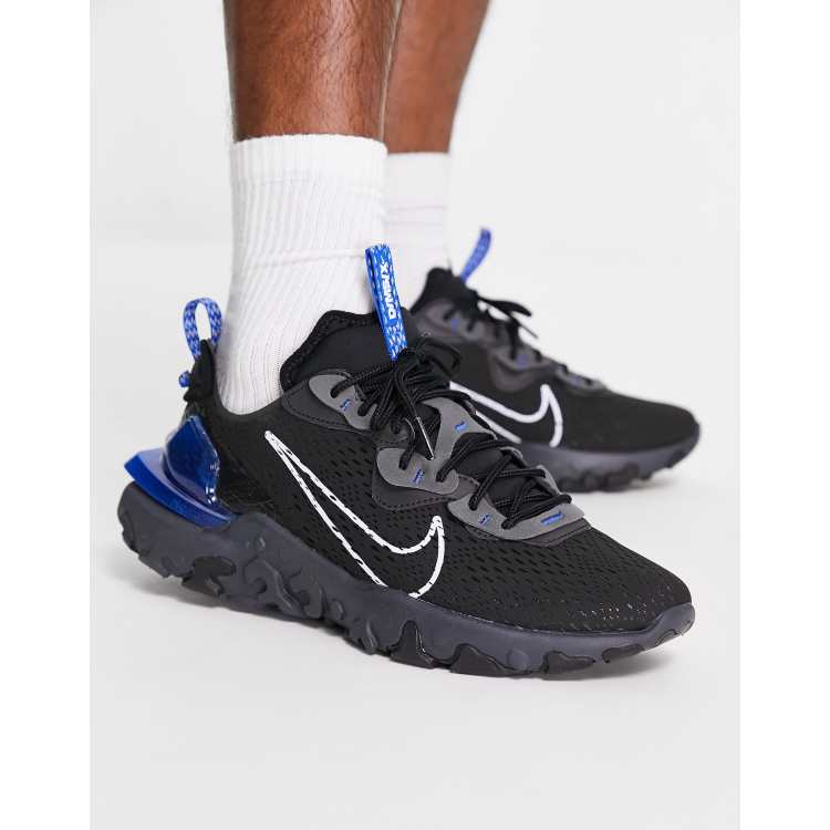 Black and 2025 blue nike trainers