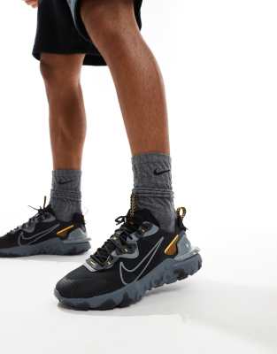 Nike React Vision SC trainers in black grey and orange φωτογραφία