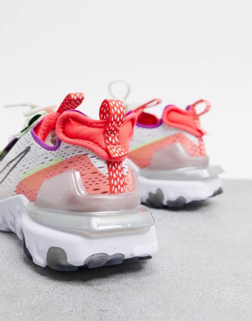 Nike React Vision sneakers in off white pink