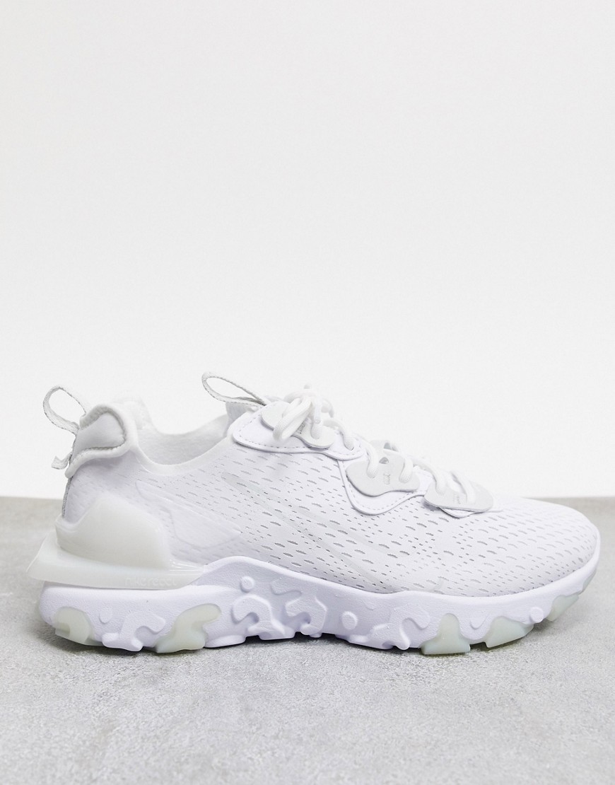 Nike React Vision sneakers in triple white