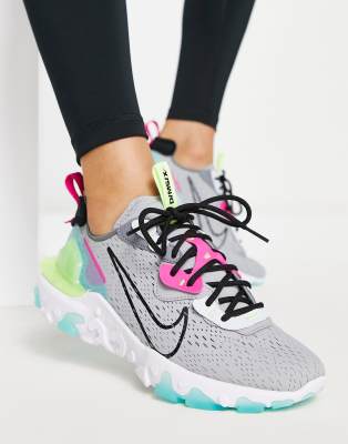 nike react pink grey white