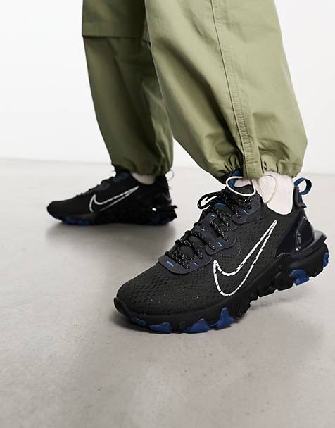 Nike React Vision trainers in black and blue