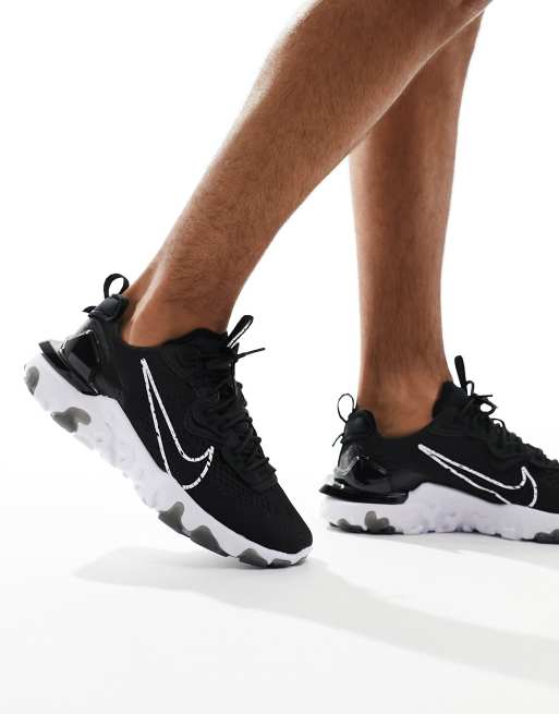 Nike React Vision trainers in black and white ASOS