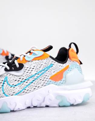 nike react white orange blue