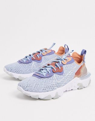 nike react vision trainers in light blue