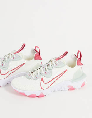 nike react vision white and pink