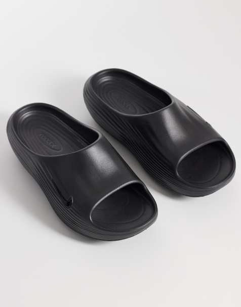 Nike ReactX sliders in black - view 1