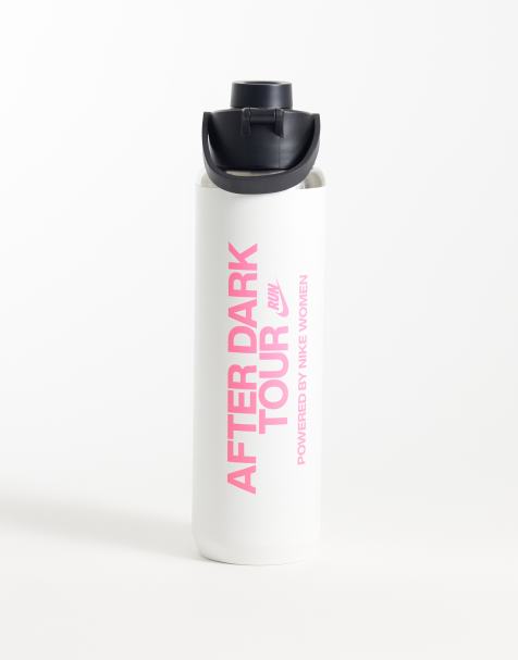 Nike Recharge After Dark water bottle in white and pink - view 1