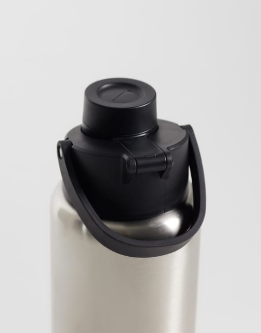 Nike Recharge Trinkflasche aus Metall in Silber mit schwarzem Swoosh, 3 von 3