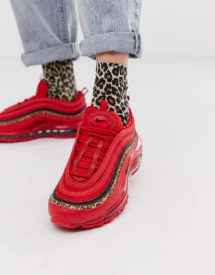 red and leopard nike air max