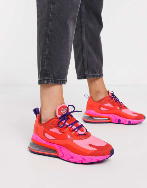 Air max 270 react 2025 women's pink and red